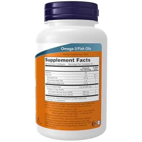 now foods omega 3, pack of 100 softgel