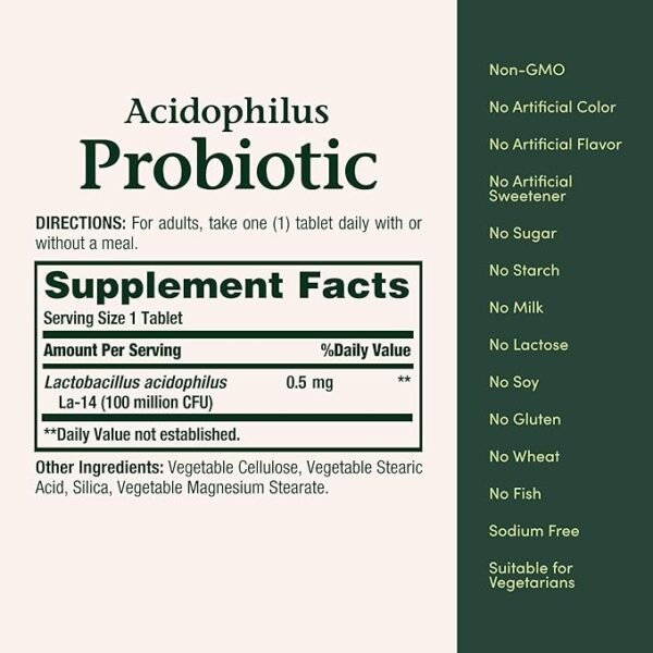 nature's bounty acidophilus probiotic, pack of 120 tablets