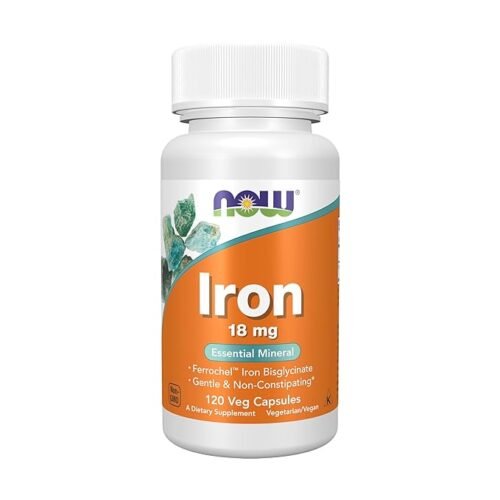 now foods, iron, 18 mg, 120 vcaps