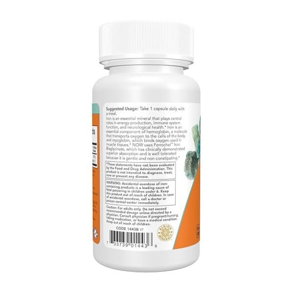 now foods, iron, 18 mg, 120 vcaps