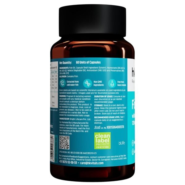 hk vitals fish oil for men and women (60 capsules)