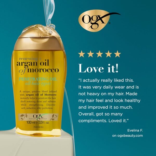 ogx argan oil of morocco extra penetrating oil for renewing plus dry and coarse hair, 100ml